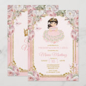 Invitation Rose Blanc Mexicaine Niña Presentación De Tres Año (Devant / Derrière)