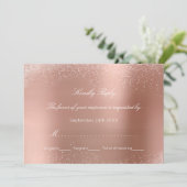 Invitation Rose Blanc Personnalisé RSVP Delicate Mariage Mari (Debout devant)