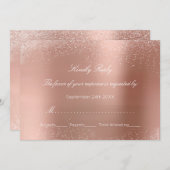 Invitation Rose Blanc Personnalisé RSVP Delicate Mariage Mari (Devant / Derrière)