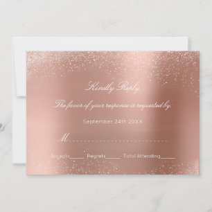 Invitation Rose Blanc Personnalisé RSVP Delicate Mariage Mari