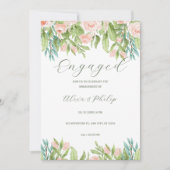 Invitation Rose blanc vert mariage moderne (Devant)