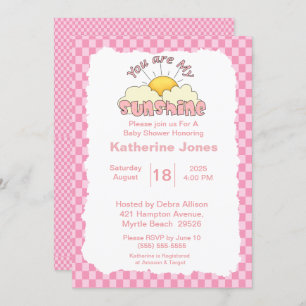 Invitation Rose Blanc Vous Êtes Mon Baby shower Sunshine