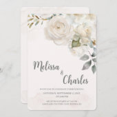 Invitation Rose blanche (Devant / Derrière)
