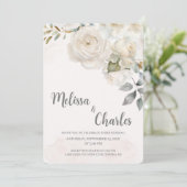 Invitation Rose blanche (Debout devant)