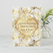 Invitation Rose blanche 50e anniversaire de Mariage (Debout devant)