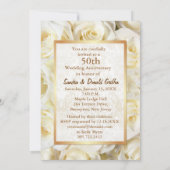 Invitation Rose blanche 50e anniversaire de Mariage (Dos)