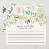 Invitation Rose blanche | Baby shower | conseils et souhaits (Devant / Derrière)