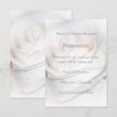 Invitation Rose Blanche Design Maid Of Honor Demande (Devant / Derrière)