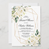 Invitation Rose blanche et Fête des mariées verte (Devant)