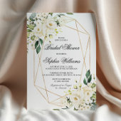 Invitation Rose blanche et Fête des mariées verte