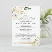 Invitation Rose blanche et funérailles vertes célébrations de (Debout devant)