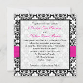 Invitation rose, blanche, et noire 2 de mariage (Dos)