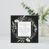 Invitation Rose blanche et verdure Mariage de la Bible chréti (Debout devant)