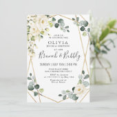 Invitation Rose Blanche Eucalyptus Verdure Brunch & Bubbly (Debout devant)