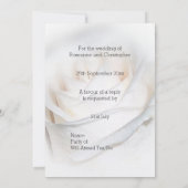 Invitation Rose blanche Mariage personnalisé RSVP (Dos)