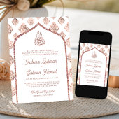 Invitation Rose blanche or Damask Arch Mariage musulman