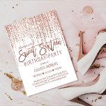 Invitation Rose blanche Parties scintillant d'or rideau de fr<br><div class="desc">Cette invitation glamour et de luxe Sweet sixteen anniversaire est le design parfait pour l'événement spécial de votre jeune fille adolescente. Il est doté d'un rideau de parties scintillant en or brillant rose avec une typographie en fausse parties scintillant sur un simple arrière - plan blanc. C'est un design élégant,...</div>