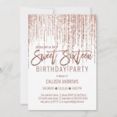 Invitation Rose blanche Parties scintillant d'or rideau de fr (Devant)