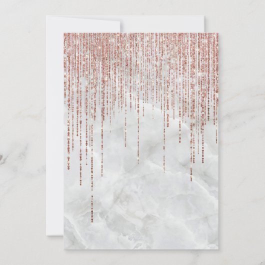 Invitation Rose blanche Parties scintillant or Pearl Marbre Q (Dos)