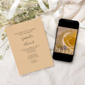 Invitation Rose blanche, perles et la partie d'engagement de 