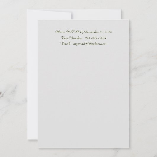 Invitation Rose blanche romantique (Dos)