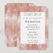 Invitation Rose blanche rose rose pâle (Devant / Derrière)