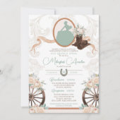 Invitation Rose blanche Sage Elegant Charro Quinceanera Ouest (Devant)