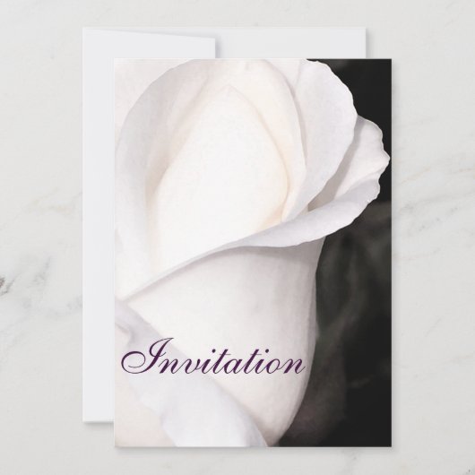 Invitation Rose Blanche Simple_ (Devant)