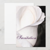 Invitation Rose Blanche Simple_ (Devant / Derrière)