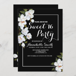 Invitation Rose blanche Vintage 16