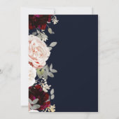 Invitation Rose bleu bleu marine et brun bleu bordeaux 16 (Dos)