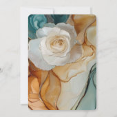 Invitation Rose bleu bleu romantique  or Fête des mariées flo (Dos)