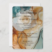 Invitation Rose bleu bleu romantique  or Fête des mariées flo (Devant)