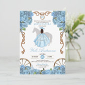Invitation Rose bleu clair Charra Quinceanera (Debout devant)