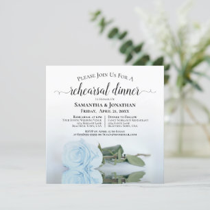 Invitation Rose bleu clair répétition et dîner Mariage