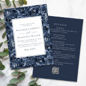 Invitation Rose bleu classique tous en un Mariage