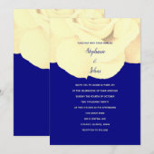 Invitation Rose bleu de la marine Floral printemps Mariage d' (Devant / Derrière)
