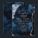 Invitation Rose bleu de la marine Gold Chic Wedding shower In<br><div class="desc">Marine Blue & Rose Gold Foil Aquarelle Marbre Agate Géode Doré Design,  avec polices Moderne et Script. Invitations branchées et chic Couple's Shower! ~ Regardez ma boutique pour voir l'ensemble de la suite mariage pour ce design!</div>