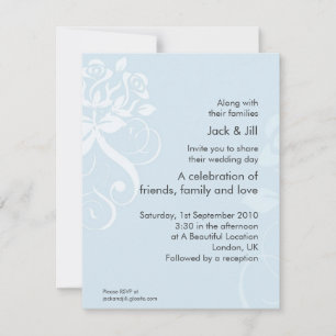 Invitation Rose Bleu Doux 4,25x5,5