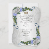 Invitation Rose bleu élégant (Dos)