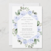 Invitation Rose bleu Fête des mariées botanique fleurie (Devant)