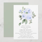 Invitation Rose bleu Fête des mariées d'Eucalyptus (Devant / Derrière)