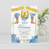 Invitation Rose bleu Mexicain Charra 15 Quinceanera Invitatio (Debout devant)