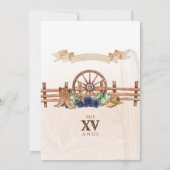 Invitation Rose Bleu Russe Ouest Charro Quinceanera (Dos)