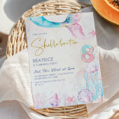 Invitation Rose Bleu Sous la Mer Shellabrate 8e Anniversaire