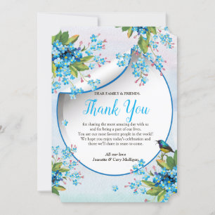 Invitation Rose bleu vert et doux