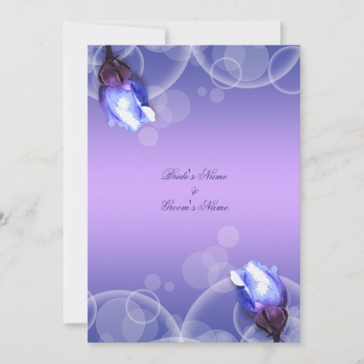 Invitation rose bleu vintage ancien mariage imaginaire (Devant)