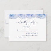 Invitation Rose Bleu Violet Pastel Mariage Élégant RSVP (Devant)