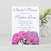 Invitation Rose Blue Hydrangeas élégantes fleurs rose violet (Debout devant)