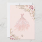 Invitation Rose Blush Boho Floral Quinceañera 15e anniversair (Dos)